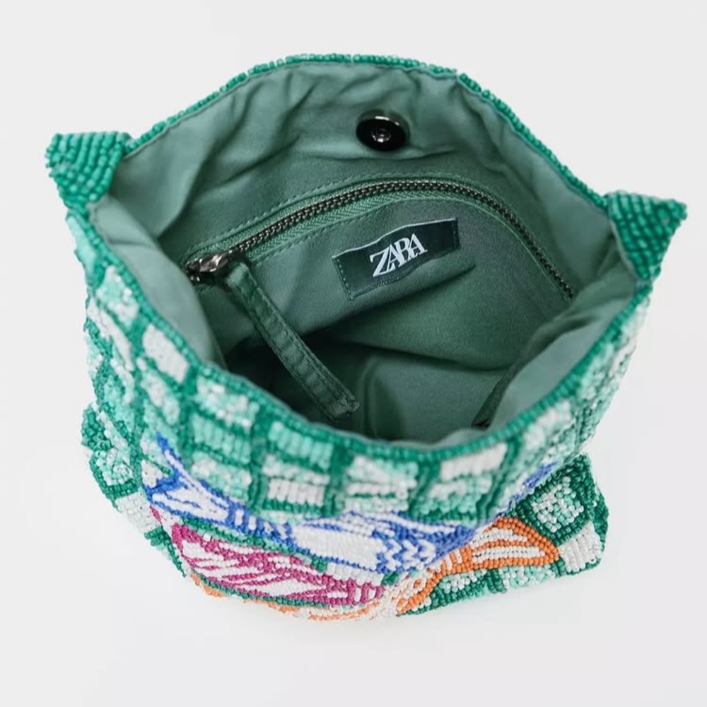Zara Beaded Fish Mini Bucket Bag. NWT - Picture 4 of 7